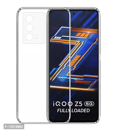 RRTBZ Soft Flexible Silicone Transparent Back Cover Compatible for IQOO Z5 5G