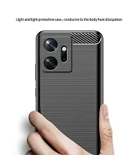 RRTBZ Carbon Fiber Hybrid Armor TPU Back Case Cover Compatible for Infinix Zero 20 -Black-thumb3