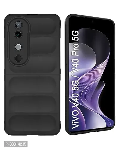 Vivo V40 V40 Pro T3 Ultra Matte Soft Case Liquid Silicon Wave Case with Camera Protection Compatible for Vivo V40 5G V40 Pro 5G T3 Ultra 5G Black-thumb2