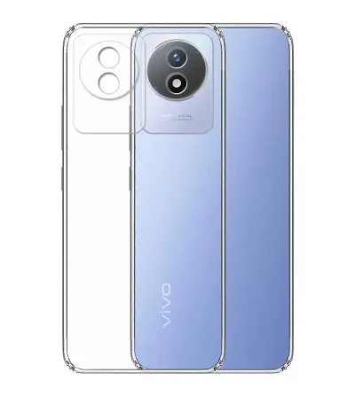 RRTBZ Transparent Soft Silicone TPU Flexible Back Cover Compatible for Vivo Y02