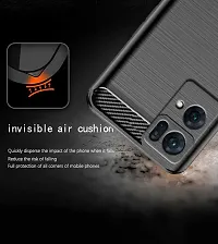 RRTBZ Carbon Fiber Hybrid Armor Shockproof TPU Back Case Cover for Oppo Reno7 Pro 5G / Reno 7 Pro -Black-thumb4