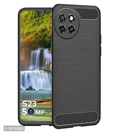 Classic Soft Armor Back Case Compatible For Itel S23 , Black