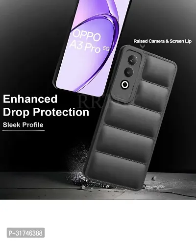 Silicon Puff Case with Camera Protection Compatible for Oppo A3 Pro 5G -Black-thumb5