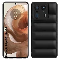 Silicon Puff Case with Camera Protection Compatible for Motorola Edge 50 Ultra 5G -Black-thumb2