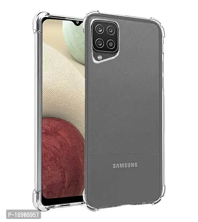 RRTBZ Soft Silicone Flexible Side Transparent Back Cover Compatible for Samsung Galaxy M12 / A12