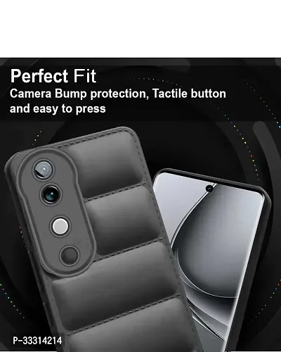 Vivo V40 V40 Pro T3 Ultra Soft Case Liquid Silicon Puff Case with Camera Protection Compatible for Vivo V40 5G V40 Pro 5G T3 Ultra 5G Black-thumb4