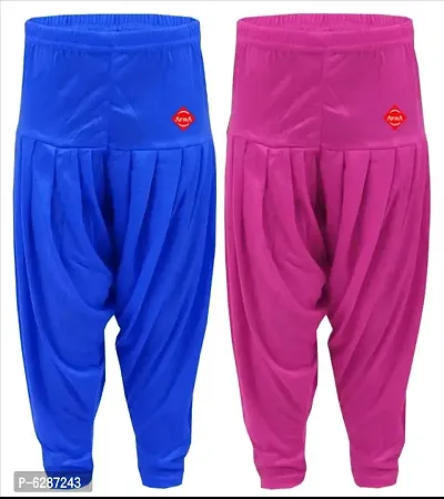 pattiyala pant for kids (pack of 2) dark skyblue and pink