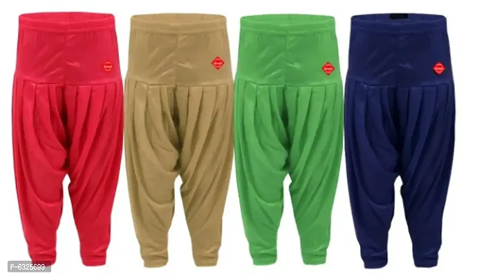 kids pattiyala pant (combo pack of 4) multicoloured