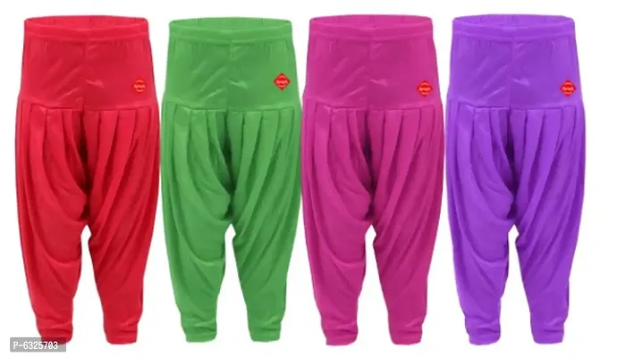 kids pattiyala pant (combo pack of 4) multicoloured