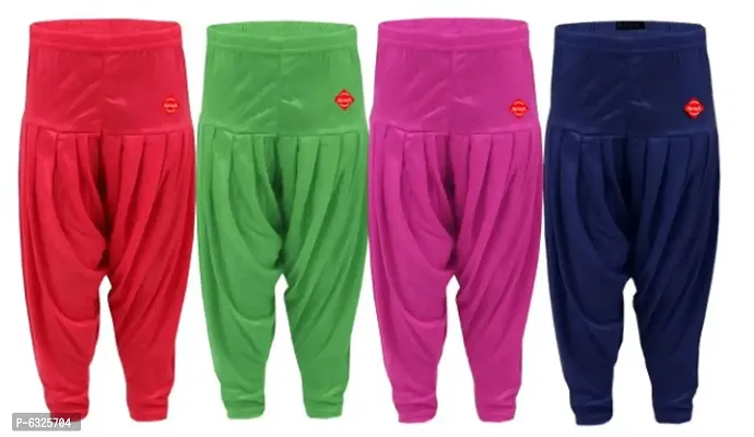 kids pattiyala pant (combo pack of 4) multicoloured