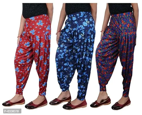 kids printed pattiyala pant (combo pack of 3) multicoloured