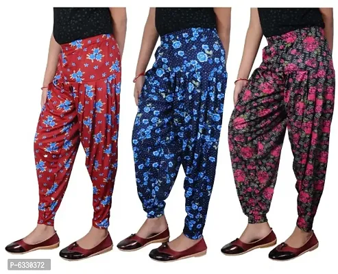 kids printed pattiyala pant (combo pack of 3) multicoloured