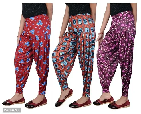 kids printed pattiyala pant (combo pack of 3) multicoloured-thumb0