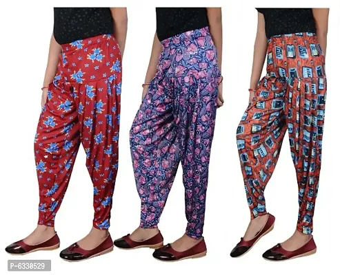 kids printed pattiyala pant (combo pack of 3) multicoloured