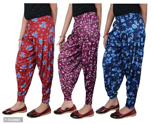 kids printed pattiyala pant (combo pack of 3) multicoloured