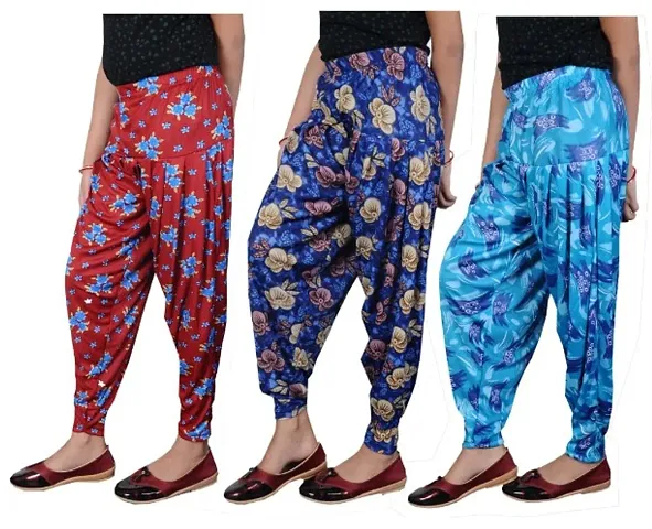 Kids Girls Printed Patiyala Pant Pack of 3