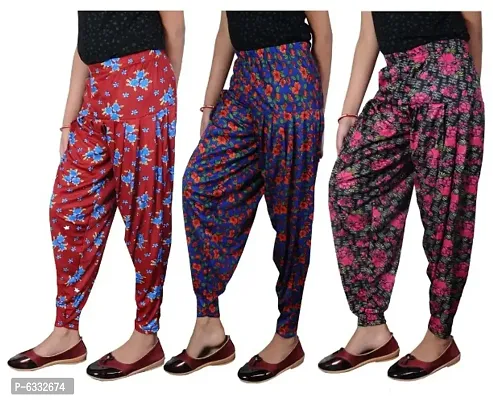 kids printed pattiyala pant (combo pack of 3) multicoloured-thumb0