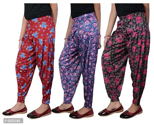 kids printed pattiyala pant (combo pack of 3) multicoloured