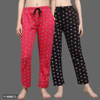 Trendy Cotton Printed Pyjama Pants For Women Combo Pack Of 2