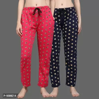 Trendy Cotton Printed Pyjama Pants For Women Combo Pack Of 2-thumb0