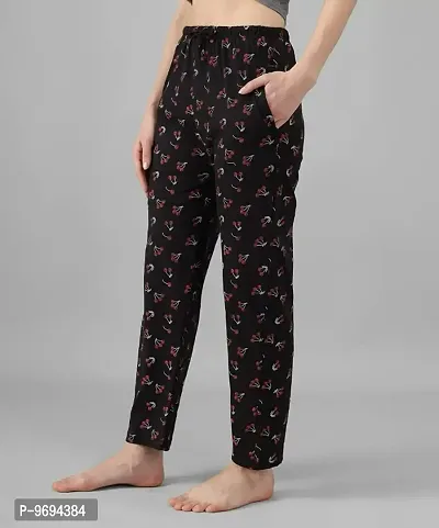 Stylish Fancy Cotton Printed Night Pyjama For Women And Girls Pack Of 1-thumb0