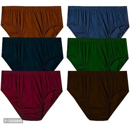 Pack Of 6 Cotton Plain Panty/Brief For Women