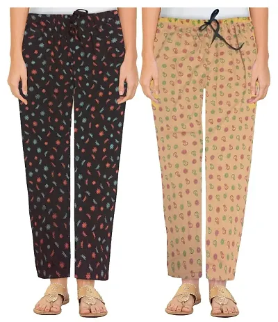 Pack Of 2 Casual Cotton Night Pajama/Night Pant For Women/ Night Pajama For Girls