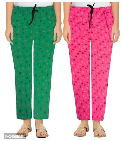 Pack Of 2 Casual Cotton Night Pajama/Night Pant For Women-thumb0