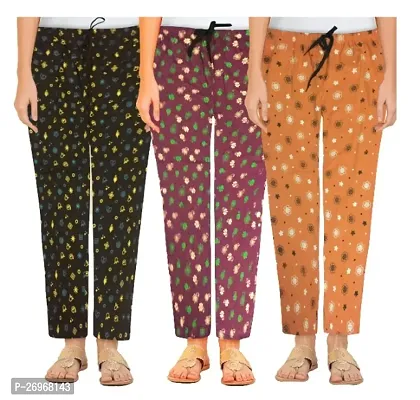 Comfy Cotton Printed Pajama/Pyjama For Women Combo 3-thumb0