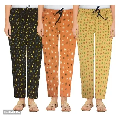 Comfy Cotton Printed Pajama/Pyjama For Women Combo 3