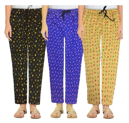 Pack Of 3 Cotton Pyjama Combo For Women