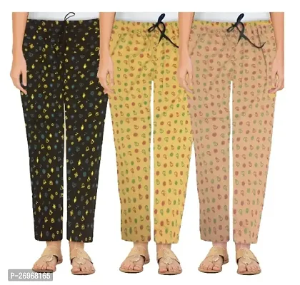 Comfy Cotton Printed Pajama/Pyjama For Women Combo 3-thumb0