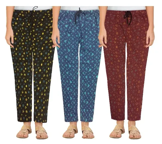 Pack Of 3 Cotton Pyjama Combo For Women