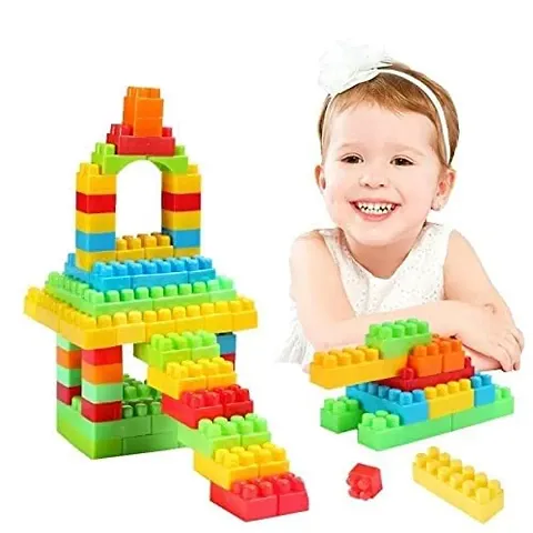 Educational DIY Building Brick Blocks for Kids Educational and Learning Puzzle Games 120+ Blocks Pouch Packaging