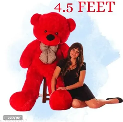 Teddy Bear for Girl Skin Friendly Soft Teddy for Kids Children Present for Birthday, Babies, Girls, Boy, Girlfriend Wedding Marrige, (4.5 Feet) (Red) Valentine Day-thumb0