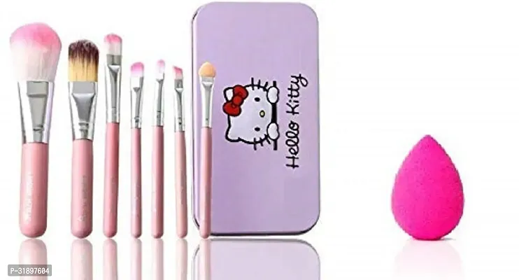 Makeup Brush Set of 7Pcs Kitty Brushes with one sponge blender puff (Pack of 2)-thumb0