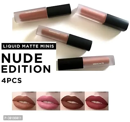 Liquid Long Lasting Nude Edition 4 in 1 Lipstick ( 4 Ml Red )-thumb0