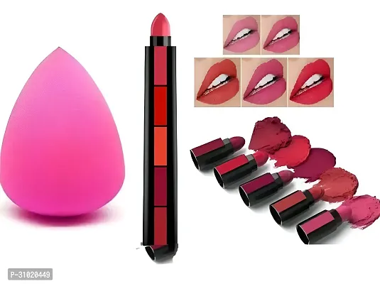 5 in 1 red edition long lasting lipstick with one puff