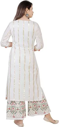 A UNIQUE Women's Rayon Regular Kurta (2021TUC44_White_44)-thumb1