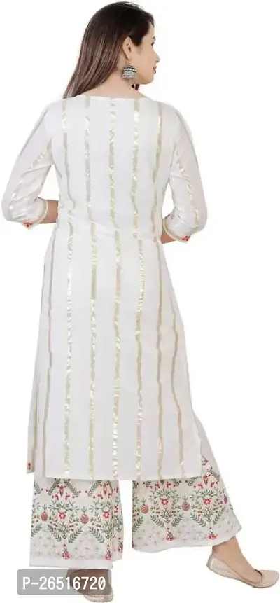 A UNIQUE Women's Rayon Regular Kurta (2021TUC44_White_44)-thumb2