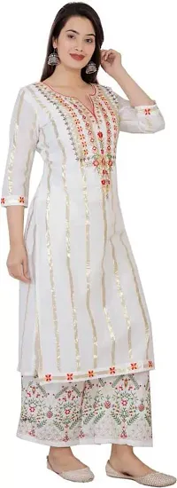 A UNIQUE Women's Rayon Regular Kurta (2021TUC44_White_38)-thumb2