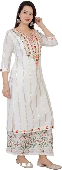 A UNIQUE Women's Rayon Regular Kurta (2021TUC44_White_38)-thumb3