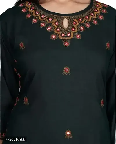 A UNIQUE Women Embroidered Rayon Straight Kurta-thumb4