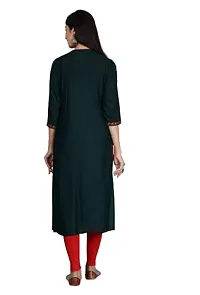 A UNIQUE Women Embroidered Rayon Straight Kurta-thumb1