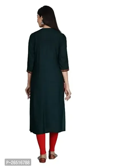 A UNIQUE Women Embroidered Rayon Straight Kurta-thumb2