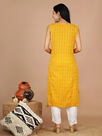 UNISETS Yellow Kurta  White Pant Sleeveless-thumb1