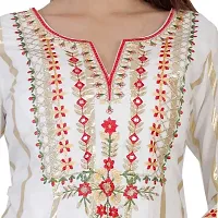 A UNIQUE Women's Rayon Regular Kurta (2021TUC44_White_44)-thumb3