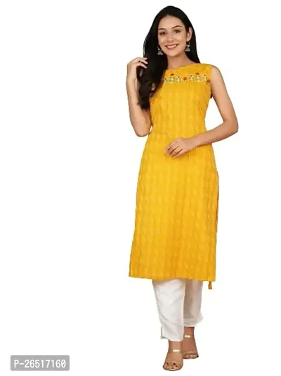 UNISETS Yellow Kurta  White Pant Sleeveless