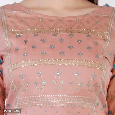 A UNIQUE Girl's Rayon Straight Kurta (2019TUC1061_Peach_M)-thumb4