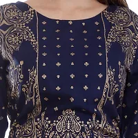 A UNIQUE Girls' Rayon Kurta (2019TUC231_Navy Blue_Medium)-thumb2